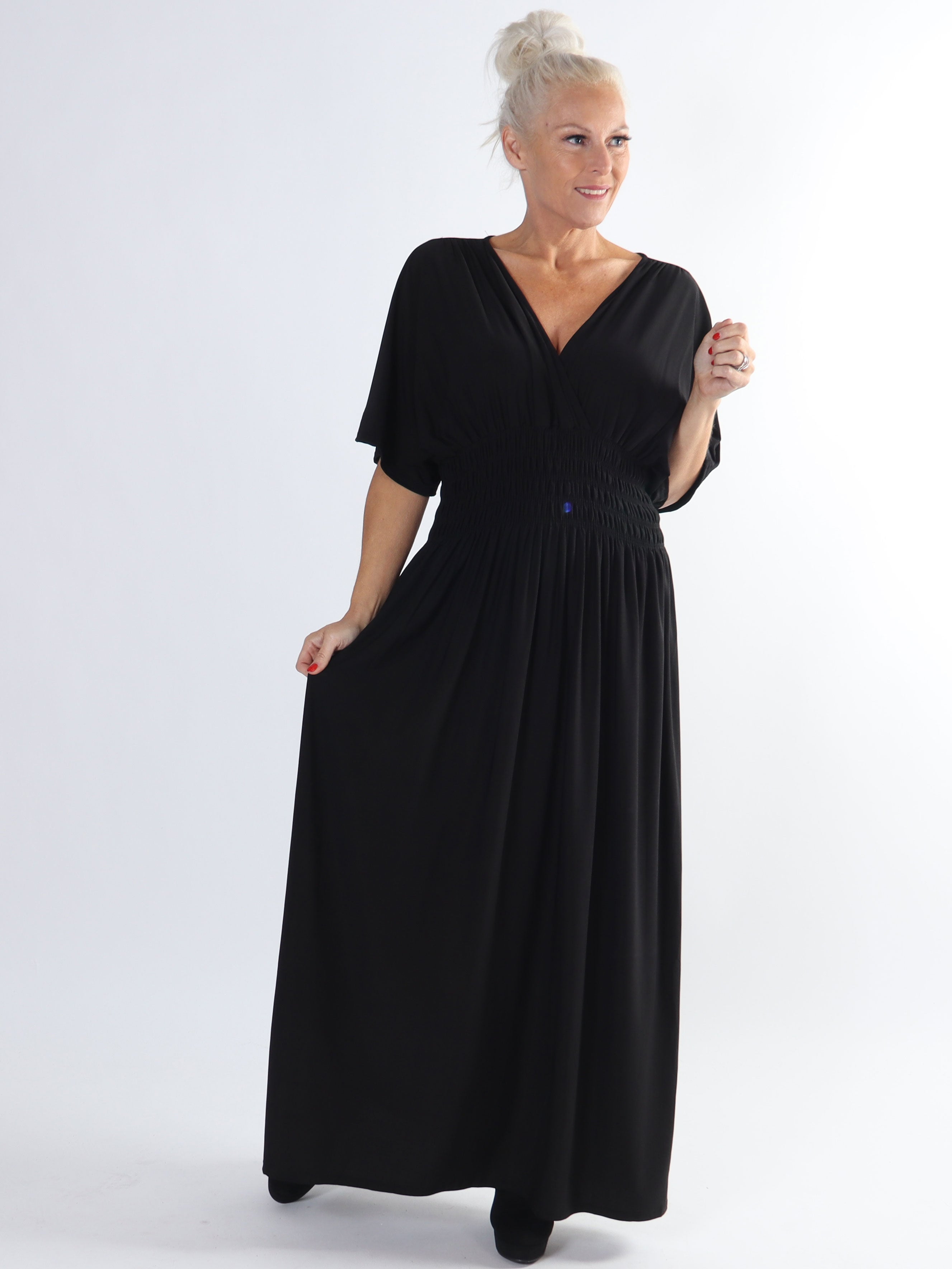 Pams Plain - Elastisk plus size kjole med smock